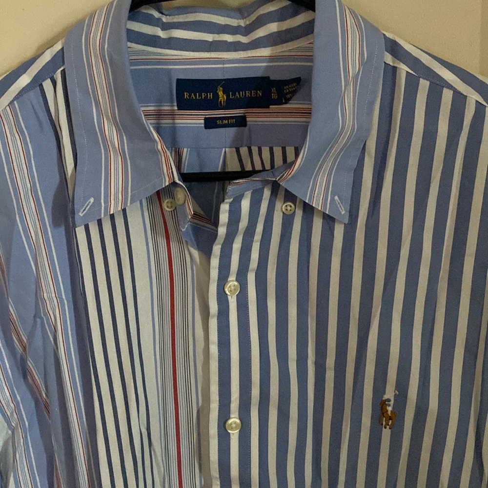 Polo Ralph Lauren striped Button Down Oxford Men’s shirt XL.